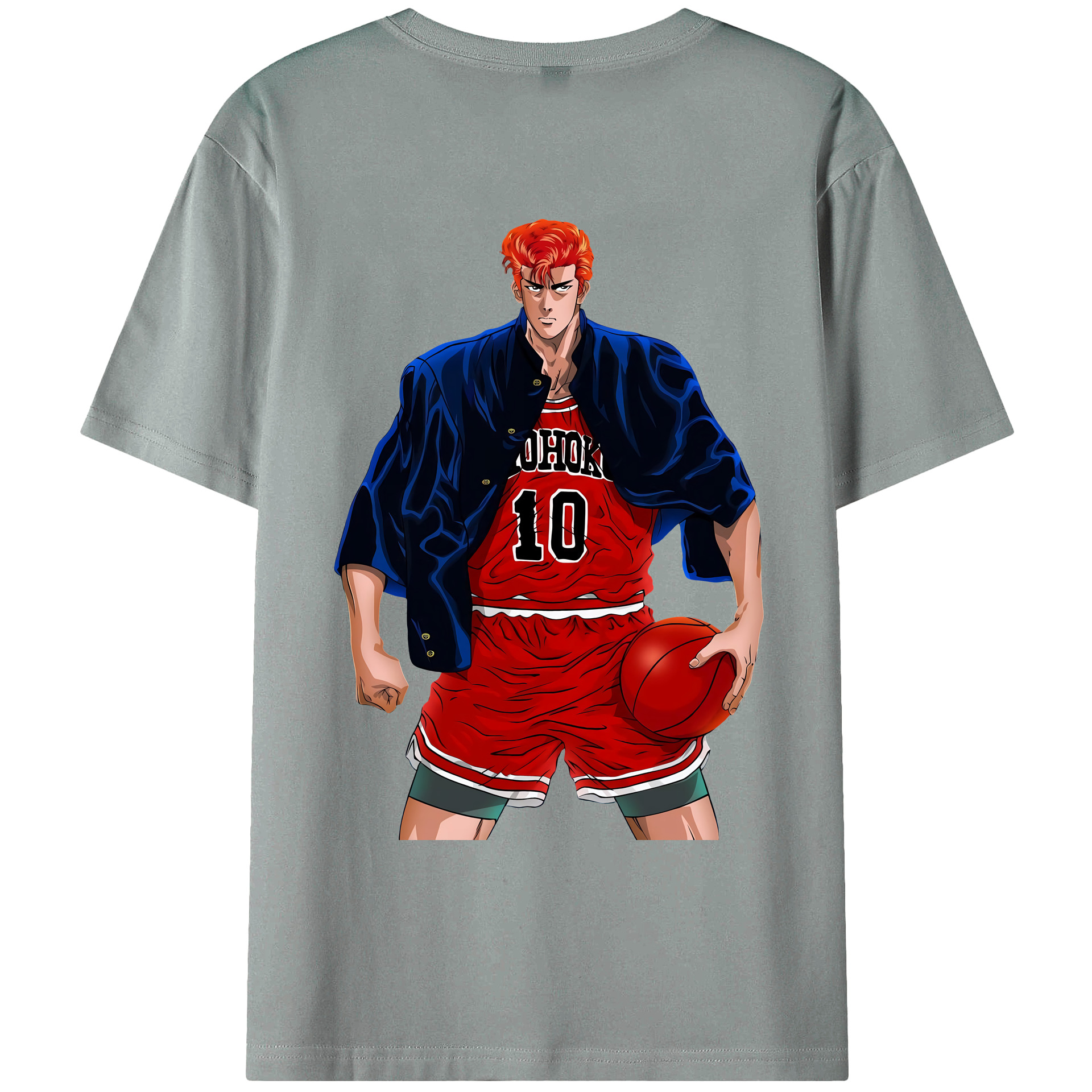 （画像用） SLAM DUNK／スラムダンク 綿100％ メンズ半袖Tシャツ（バックプリント） 通気性